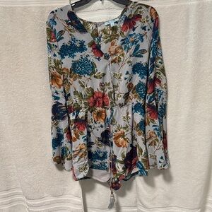 She + Sky Multicolor Floral Shorts Romper A10